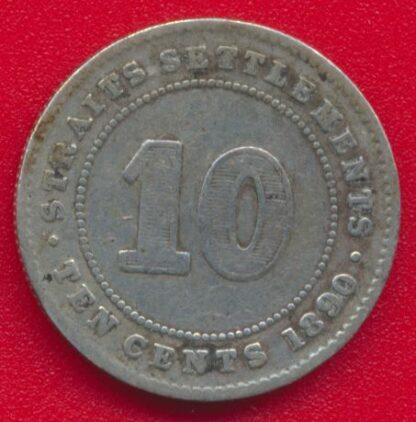 STRAITS SETTELMENTS - 10 Cents - 1890 – Image 2