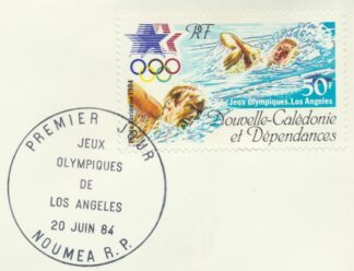 nouvelle-caledonie-enveloppe-1-er-jour-jeux-olympiques-natation-50-francs-los-angeles--vs