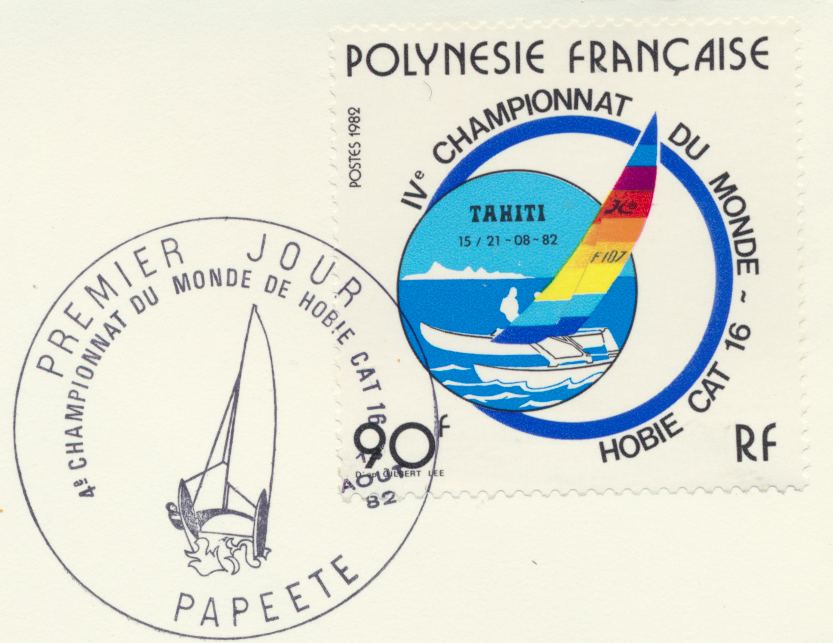 polynesie-francaise-1-er-jour-championnat-monde-hobie-cat-16-1982-90-francs