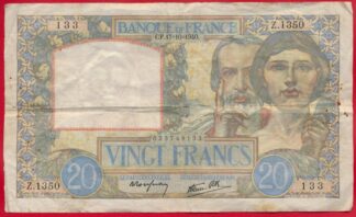20 francs science et travail 1940