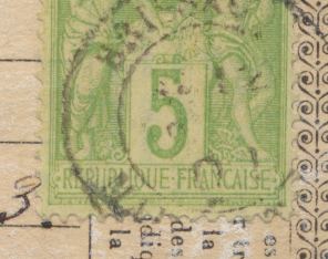 15 centimes cérès et 5 centimes sur lettre 1876