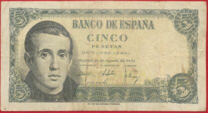 espagne-5-cinco-pesetas-16-8-1951