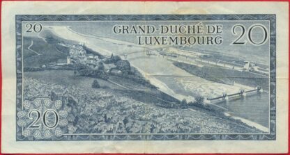 LUXEMBOURG - 20 Francs - 1966 – Image 2