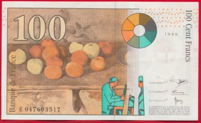 100 Francs Cezanne - 1998 – Image 2