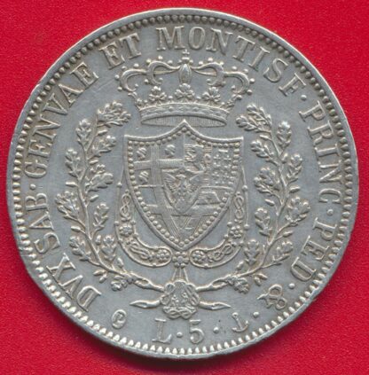 italie sardaigne charles félix 5 lire 1827