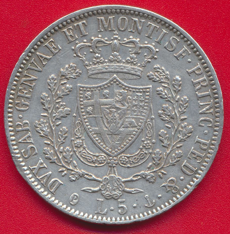 italie sardaigne charles félix 5 lire 1827