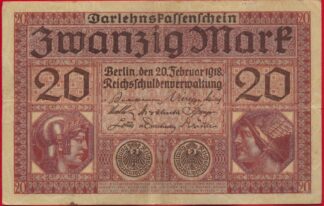 allemagne 20 mark 1918