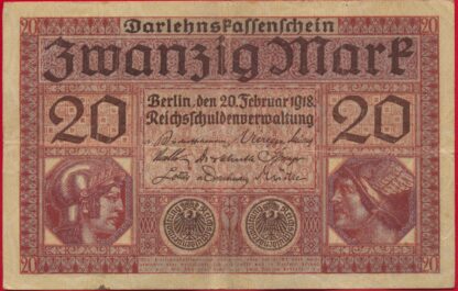 allemagne 20 mark 1918