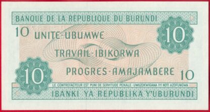 burundi 10 francs 1981