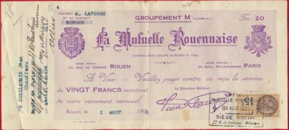 facture-timbrte-fiscal-15-centimes-mutuelle-rouennaise