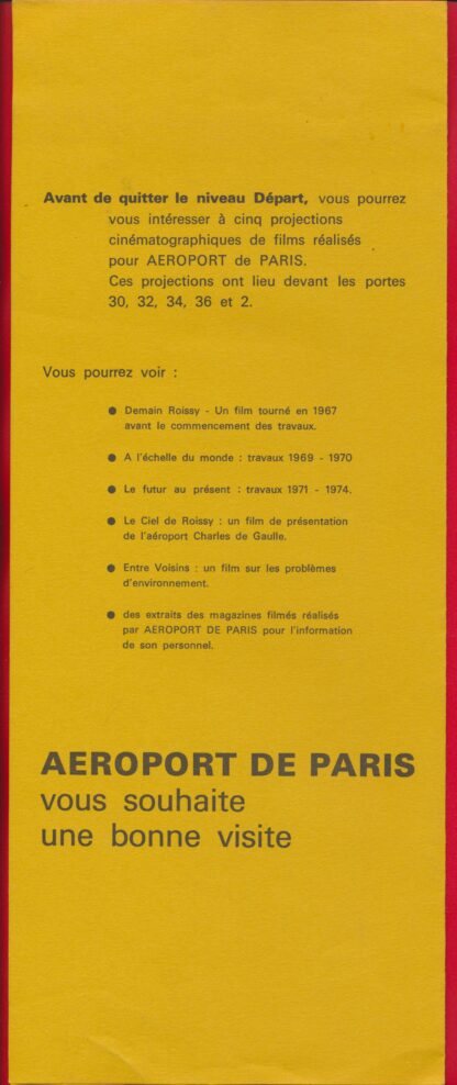 brochure visite inaugurale aéroport charles de gaulle 1974