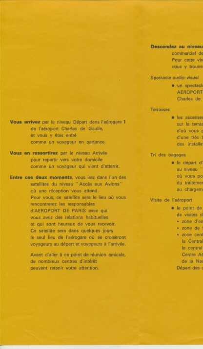 brochure visite inaugurale aéroport charles de gaulle 1974