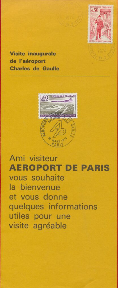 brochure visite inaugurale aéroport charles de gaulle 1974