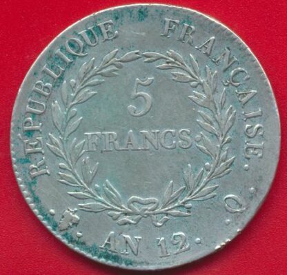 bonaparte premier consul 5 francs an 12/xi q