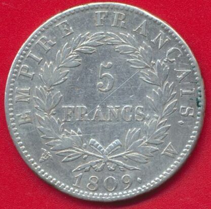 5-francs-napoleon-1-er-1809-w-lille
