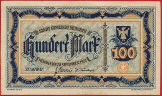allemagne-100-mark-muncih-26-9-1922