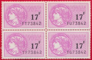 bloc-4-timbre-fiscal-17-francs-s