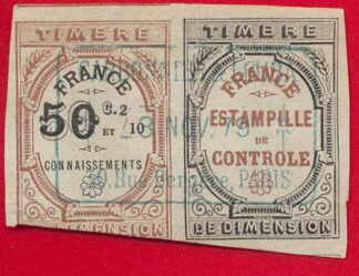 connaissements 50 c 2/10 et estampille de contrôle