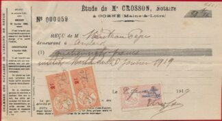 facture-crosson-notaire-corne-49-maine-et-loire-2-francs-impot-revenu-20-c