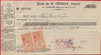 facture-crosson-notaire-corne-49-maine-et-loire-2-francs-impot-revenu-20-c