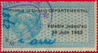 timbre-fiscal-permis-chasse-departemental-1952