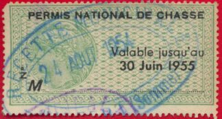 timbre-fiscal-permis-chasse-national-1955-