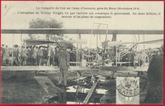 cpa-auvours-conquete-air-mans-ocotbre-1908-wilbur-wright-