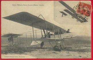 cpa-biplan-militaire-henry-farman-moteur-gnom