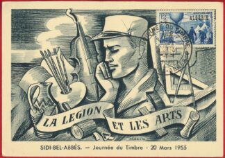 cpa-legion-arts-journee-timbre-1955-sidi-bel-abbes-scaled