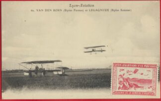 cpa-lyon-aviation-van-den-born-legagneux-farman-sommer-biplan-