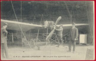 cpa-havre-aviation-mise-au-point-appareil-hanriot